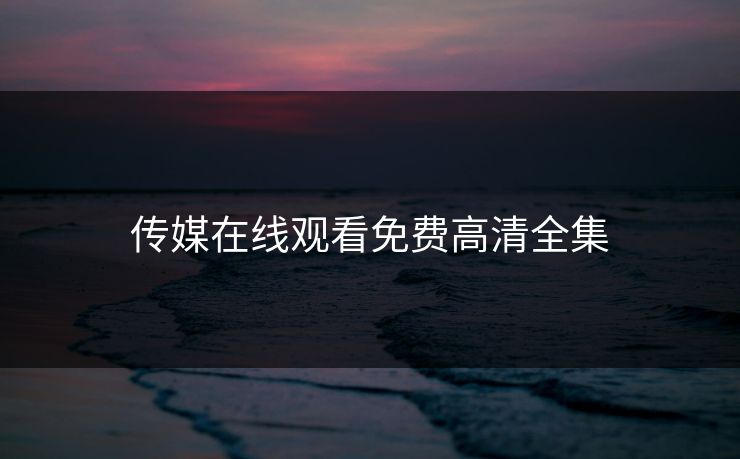 传媒在线观看免费高清全集